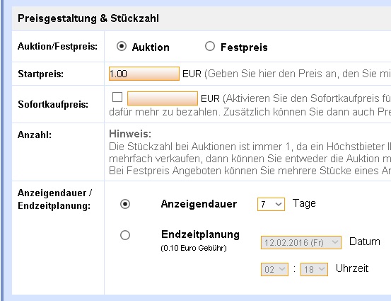 Infografik Verkaufen Auktion