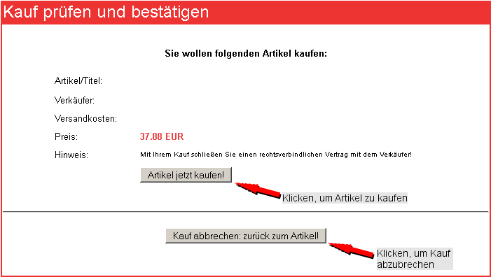 Schaltflche Kauf prfen und besttigen - Sofortkauf