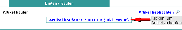 Schaltflche Artikel kaufen - Sofortkauf